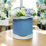 "Blue charm" composition with soap foam flowers in a hat box, 250 x 250 x 300 mm - 5