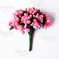 Set of decorative sprigs Bright pink 12pcs