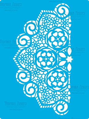 трафарет многоразовый, 15 см x 20 см,  вязаная салфетка, #407