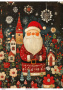 декупажная карта дед мороз на темном фоне,  #0860, 29,7x42см фабрика декору