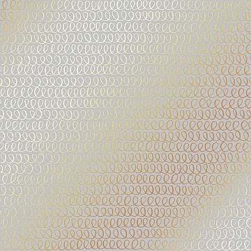 Sheet of single-sided paper with gold foil embossing, pattern Golden Loops Gray, 12"x12"