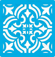 Stencil for crafts 14х14cm "Tile of ampire style 1" #325