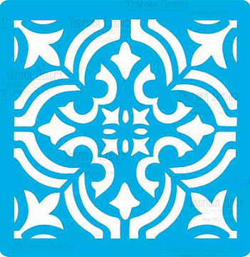 Stencil for crafts 14х14cm "Tile of ampire style 1" #325