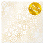 Pergamentblatt mit Goldfolie, Muster Golden Gears 29.7cm x 30.5cm