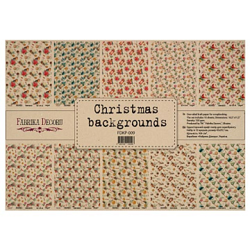 Set of one-sided kraft paper for scrapbooking Christmas Backgrounds, 16,5’’x11,5’’, 10 sheets