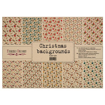 Einseitiges Kraftpapier Satz für Scrapbooking Christmas Backgroundss, 42x29,7 cm, 10 Blatt 