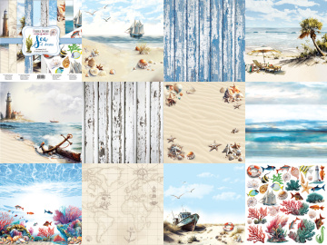 Double-sided scrapbooking paper set Sea of dreams 8"x8" 10 sheets - 2