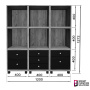 Modular furniture system, 1200 x 400 x 1276 mm, Set: 3 drawers, 3 sections, 3 mobile platforms - 1