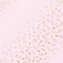 Sheet of single-sided paper with gold foil embossing, pattern Golden Drawing pins and paperclips, color Light pink