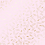 Sheet of single-sided paper with gold foil embossing, pattern Golden Drawing pins and paperclips, color Light pink