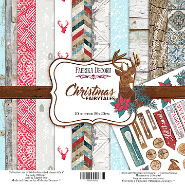 Doppelseitiges Scrapbooking-Papierset Weihnachtsmärchen, 20 cm x 20 cm, 10 Blätter