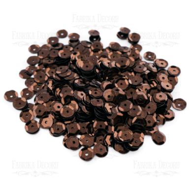 Sequins Round rosettes, brown metallic, #204 - 2 Sequins Round rosettes, brown metallic, #204 - 2