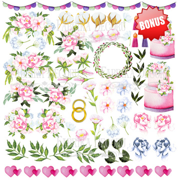 Double-sided scrapbooking paper set Wedding of our dream 8”x8”, 10 sheets - 2 Double-sided scrapbooking paper set Wedding of our dream 8”x8”, 10 sheets - 2