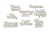  Набор чипбордов Зимние праздничные надписи 10х15 см #652 color_Milk