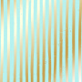 Лист односторонней бумаги с фольгированием, дизайн Golden Stripes Turquoise, 30,5см х 30,5 см