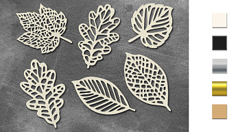 Chipboard embellishments set, Autumn leaves #820