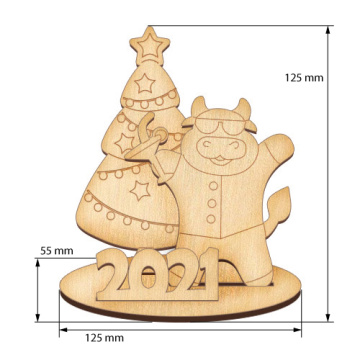 Blank for decoration #339 "The bull under the new year tree 2021" - 2