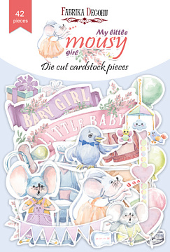 Set of die cuts My little mousy girl, 42 pcs