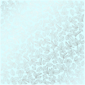 лист односторонней бумаги с серебряным тиснением, дизайн silver rose leaves, mint, 30,5см х 30,5см