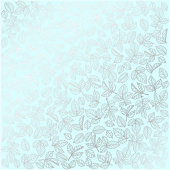 лист односторонней бумаги с серебряным тиснением, дизайн silver rose leaves, mint, 30,5см х 30,5см