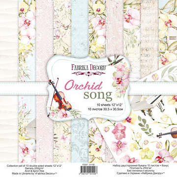 Double-sided scrapbooking paper set Orchid song 12"x12", 10 sheets