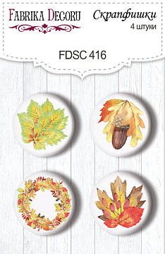 Set of 4pcs flair buttons for scrabooking Colors of Autumn #416