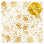 Gold foil vellum sheet, pattern Golden Peony Passion 29.7cm x 30.5cm