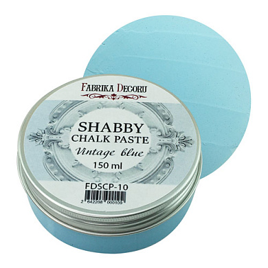 меловая паста shabby chalk paste винтажно-голубая 150 мл фабрика декору