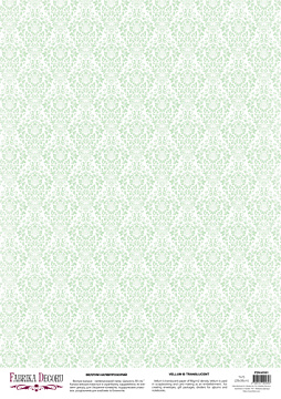 Deco vellum colored sheet Damask Mint, A3 (11,7" х 16,5")