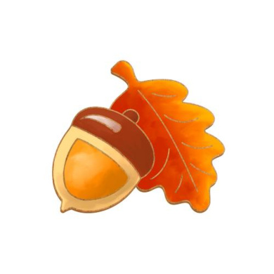 brooch blank for coloring #103 “acorn with oak leaf” - 2