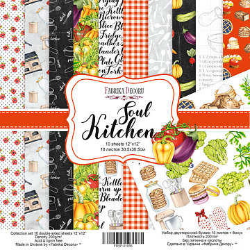 Doppelseitig Scrapbooking Papiere Satz Soul Kitchen, 30.5 cm x 30.5cm, 10 Blätter