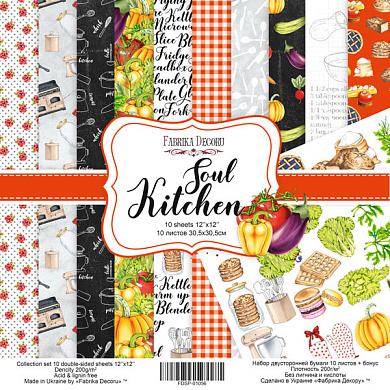 коллекция бумаги для скрапбукинга soul kitchen, 30,5 x 30,5 см, 10 листов