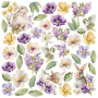 Double-sided scrapbooking paper set Floral sentiments, 8"x8", 10 sheets - 11