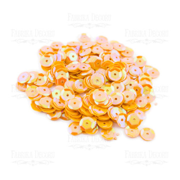 Sequins Round rosettes, mango with iridescent nacre, #224 - 2