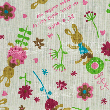 Stoffzuschnitt 35X75 Ein Hase in Blumen