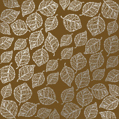 лист односторонней бумаги с фольгированием silver delicate leaves, color milk chocolate 30,5х30,5 см