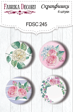 4er-Set Flair-Buttons zum Scrapbooking "Mysteriöser Garten 1" #245