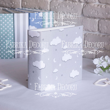 Blank album with a soft fabric cover Gray clouds 20сm х 20сm