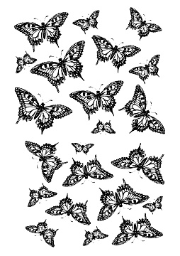 Overlay z nadrukiem do scrapbookingu, „Motyle”