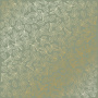 Sheet of single-sided paper with gold foil embossing, pattern "Golden Rose leaves, color Olive"