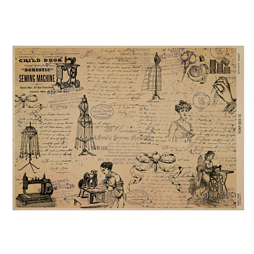 Arkusz kraft papieru z wzorem Vintage women's world #10, 42x29,7 cm