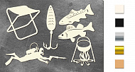  Набор чипбордов Рыбалка #2 10х15 см #658 color_Milk