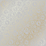 Sheet of single-sided paper with gold foil embossing, pattern Golden Clocks Gray 12"x12" 
