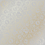 Sheet of single-sided paper with gold foil embossing, pattern Golden Clocks Gray 12"x12" 