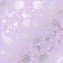 Sheet of single-sided paper embossed with silver foil, pattern Silver Peony Passion Purple 12"x12" 
