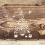 Bastelschablone 15x20cm "Weihnachtsbaum aus Locken", #349