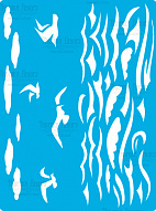 Stencil reusable, 15x20cm "Seagulls and sea", #368