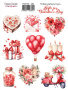 Set of stickers 9 pcs, Gifts for Valentine's day, #382