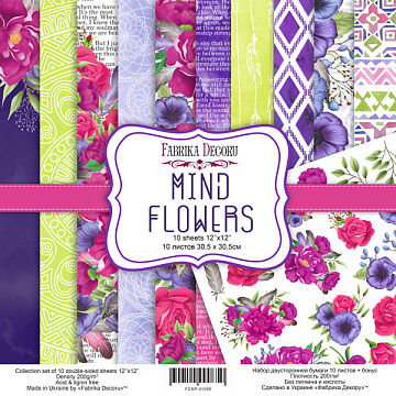 Double-sided scrapbooking paper set Mind Flowers 12"x12" 10 sheets