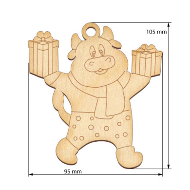 Figurine for painting and decorating #335 "The bull with the presents" - 2